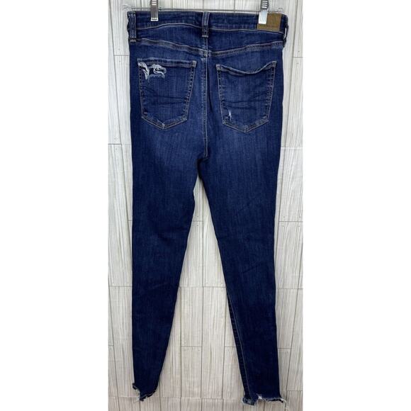 American Eagle distressed super hi rise jegging denim jeans Women’s Size 6 Tall - Picture 3 of 8